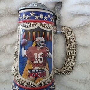 Joe Montana Super Bowl XXIII Commemorative Stein - Blue/Red/Gold